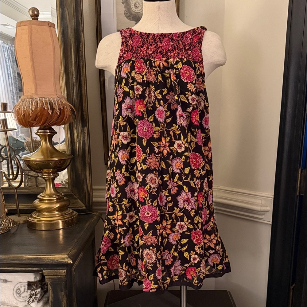 Free People Oh Baby floral smocked mini dress